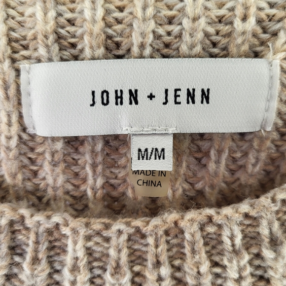 Anthropologie | John + Jenn Lace Shoulder Knit Turtle Neck Sweater size Medium - Picture 5 of 7